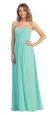 Strapless Ruched Bodice Long Formal Bridesmaid Dress in Mint